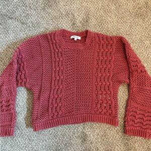 Madewell Women's Red Cable Knit Sweater